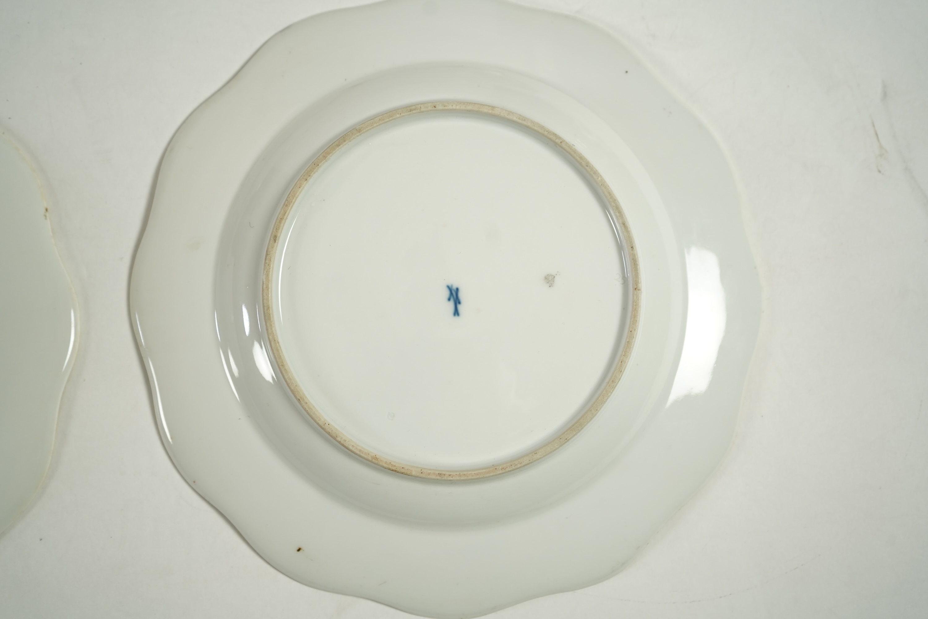 Four Meissen pastoral landscape plates, c.1760